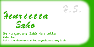henrietta saho business card